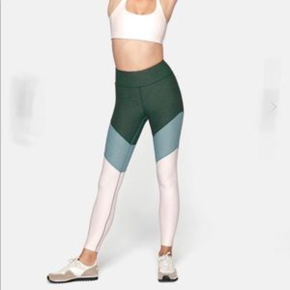 Outdoor Voices Green Leggings7/8 Springs Large Color Block